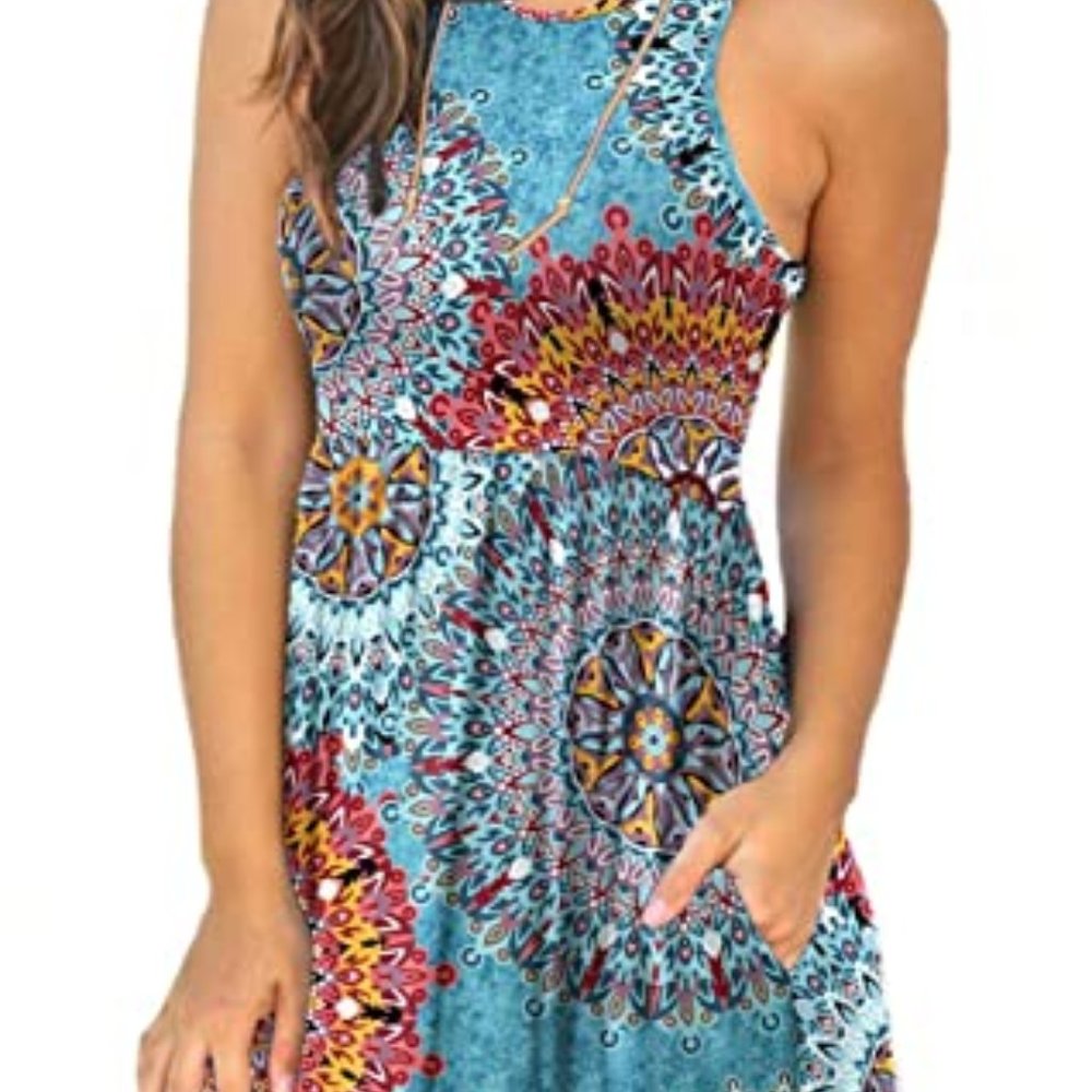 Women's Summer Casual T Shirt Sundress Swimsuit